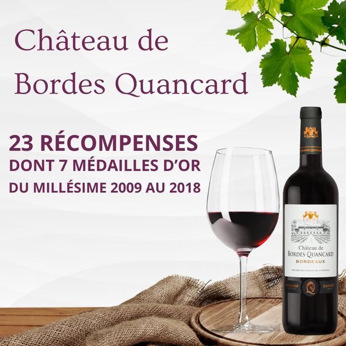 Château de Bordes Quancard 2018 - 2 medallas de oro y bronce - Burdeos - Vino tinto - Caja de 6 botellas de 75 cl.