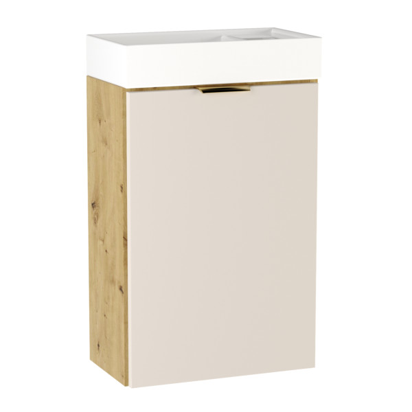 Zestaw Łazienkowy 40cm Szafka z Umywalką Kaszmir / Orzech