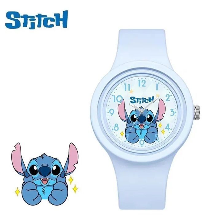 Orologio da polso Stitch per bambini – Orologio analogico Disney per bambini e bambine, cinturino in silicone