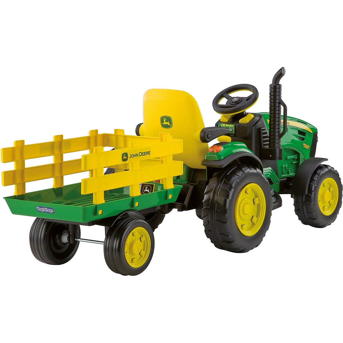Vehicul electric John Deere cu remorcă 12V