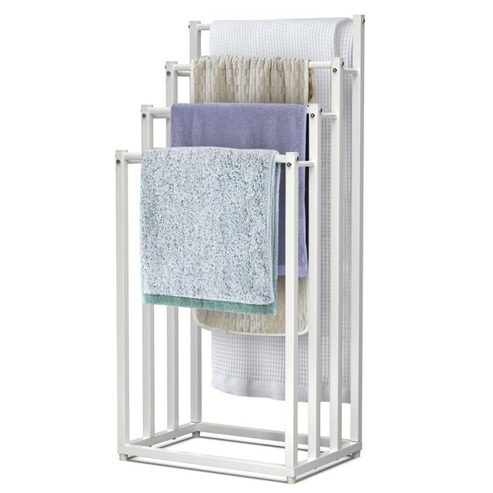 Toallero independiente VOUNOT® - Soporte de 4 niveles - Metal - Blanco