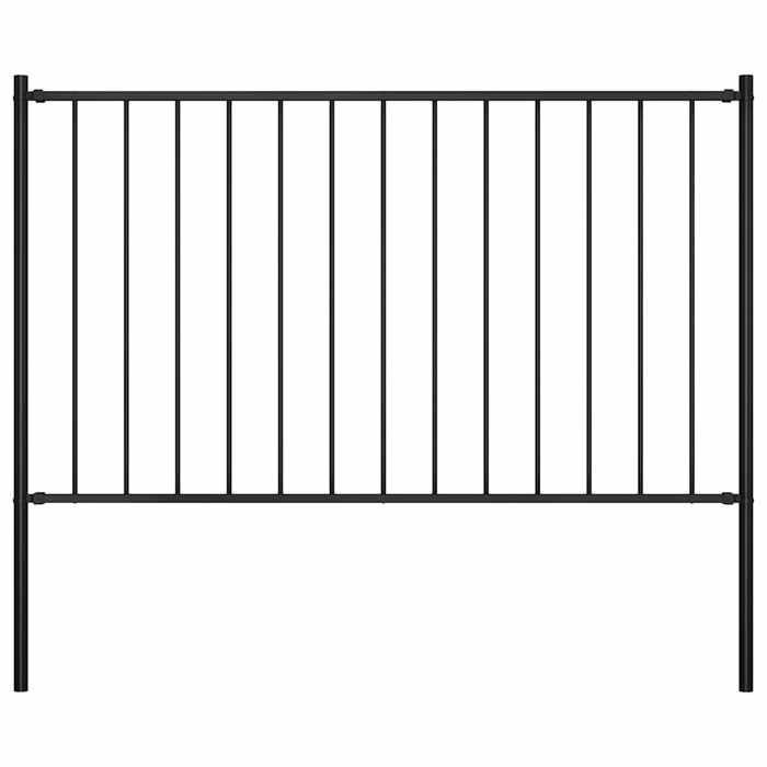 Panel de valla vidaXL Woerden con postes de acero de 1,7 x 1,25 m, negro 145211