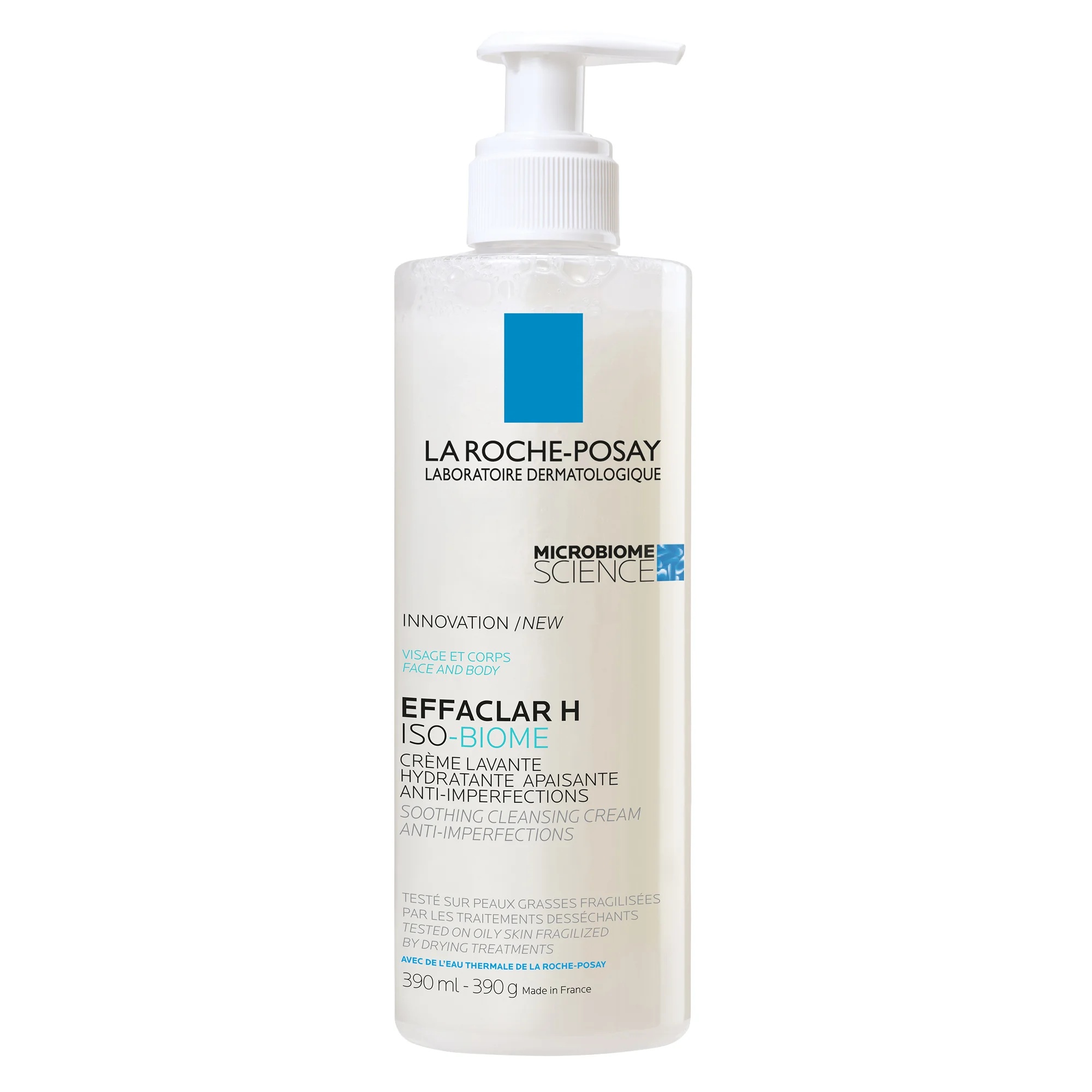 LA ROCHE POSAY La Roche Posay Effaclar H Iso Biome Reinigingscrème 400 ml Gezichtsreiniger voor een vette, acnegevoelige huid