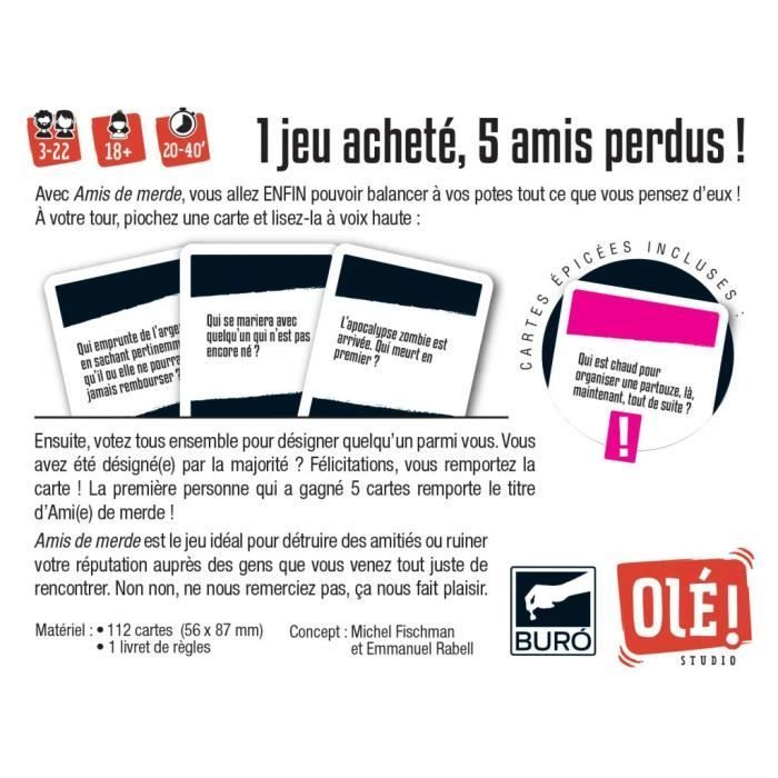 Juego de mesa - Olé Studio - Friends of Shit - Mayores de 18 años - De 2 a 10 jugadores - Provocateur