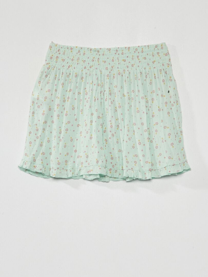 Uitlopende rok met print - GROEN