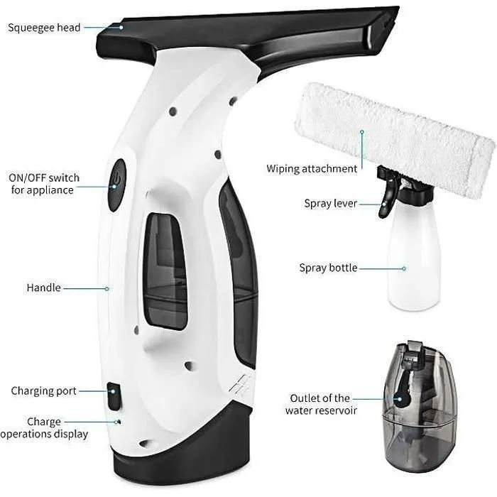 MONMECD Electric Window Cleaner – Streak-Free Cleaning – Rechargeable Battery – 35-Minute Runtime