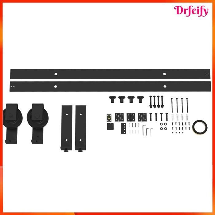 Kit porta scorrevole pieghevole per fienile - AKOZON - 9750 152,5 cm - Acciaio verniciato a polvere - Scorrimento silenzioso - Portata 90 kg