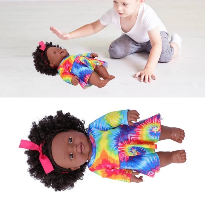 Fydun Realistinen Reborn Baby Doll, 30cm Renessanssivauvanukke, Musta Afrikkalainen Tyttönukke Kiharilla Hiuksilla, Realistinen Lelu