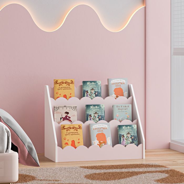 Étagère pour enfant Vestnes 48 x 61 x 30 cm rose blanc
