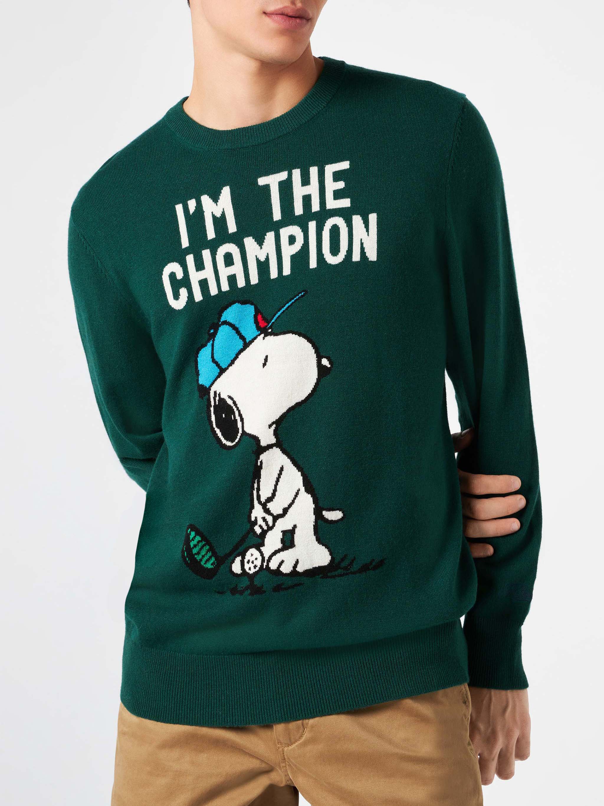 Maglione da uomo con stampa Snoopy I'm the Champion | SNOOPY - EDIZION