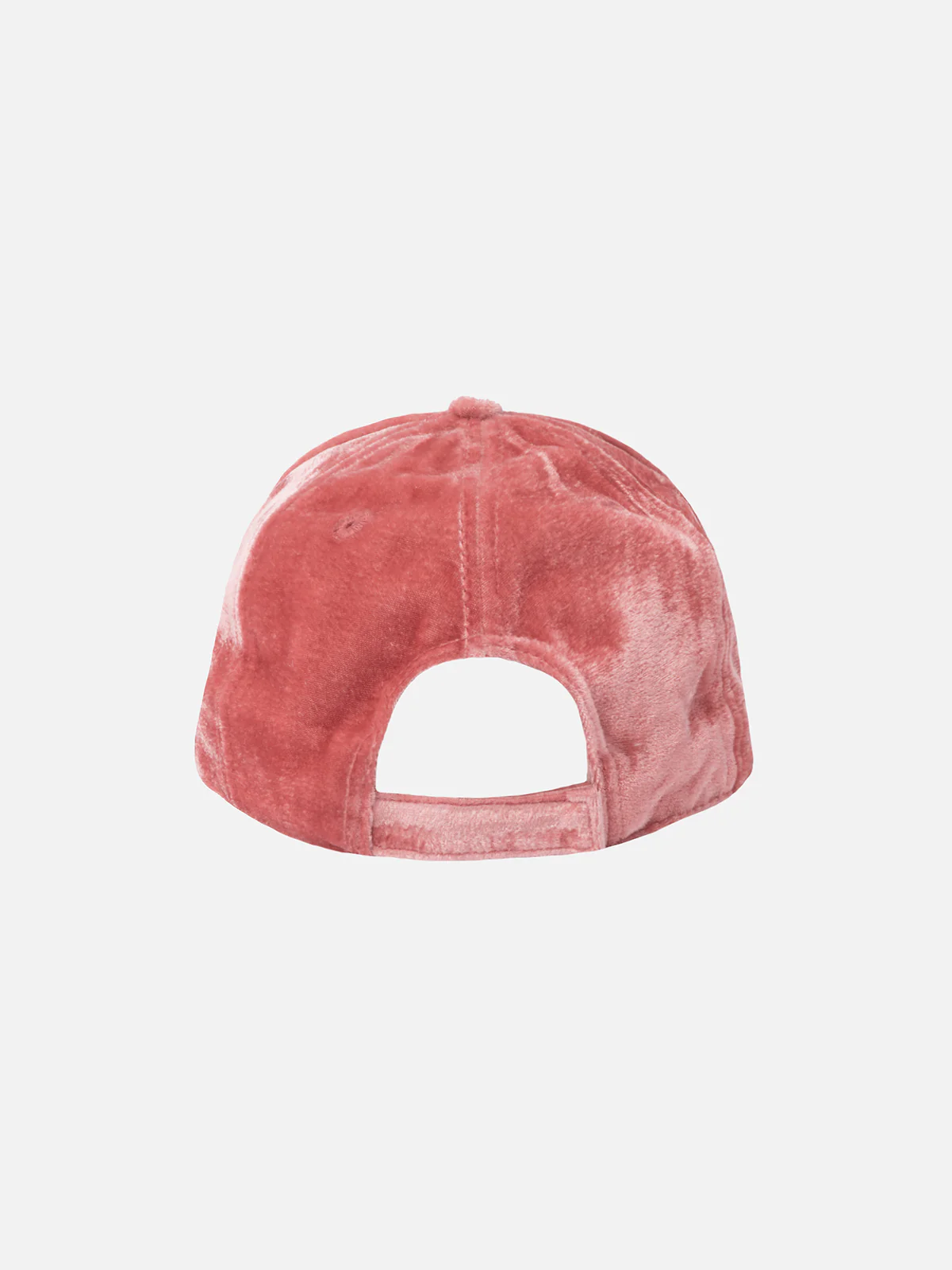 Roze fluwelen baseballpet met logo van strass-steentjes