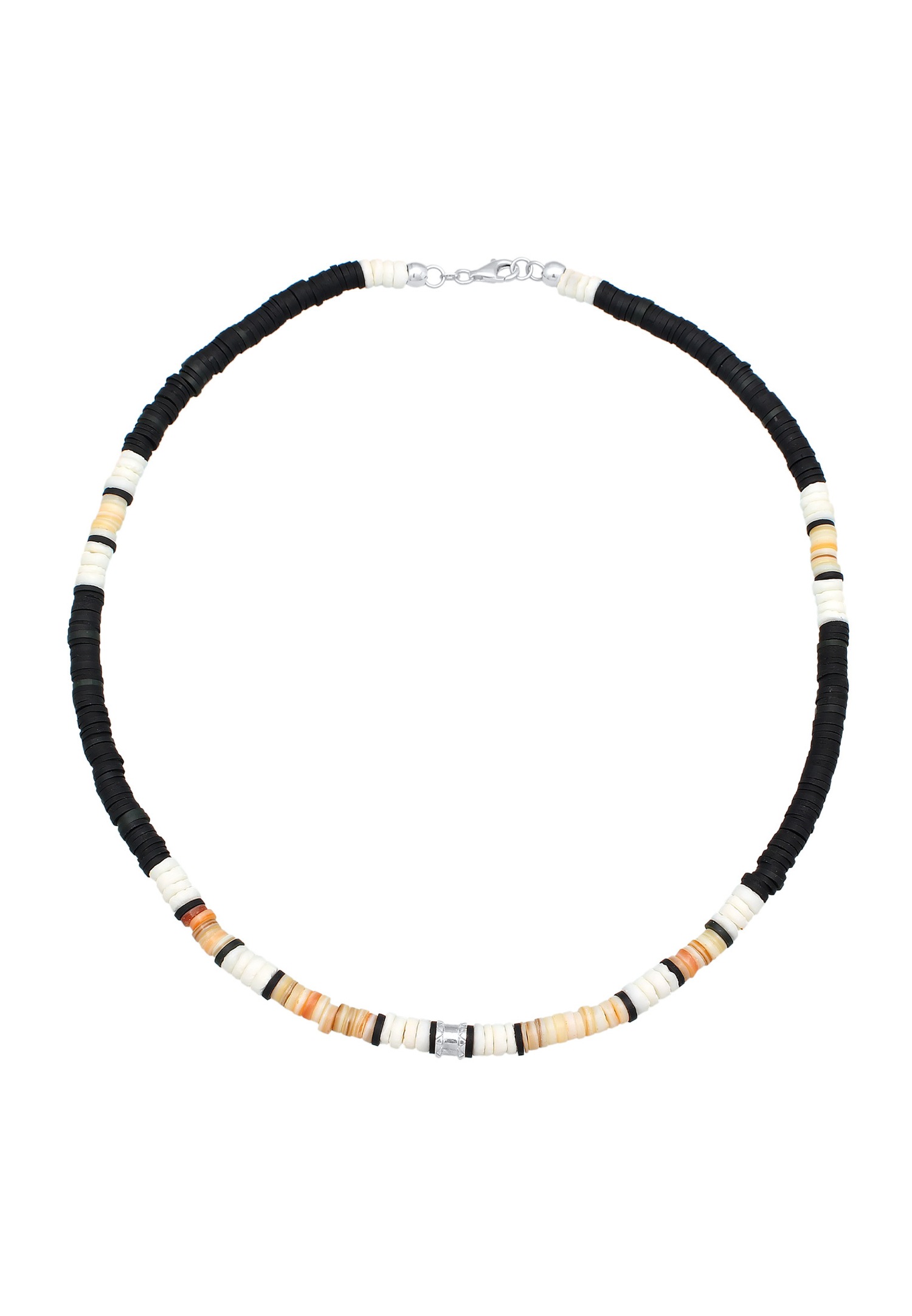 KUZZOI Perles pour hommes Vintage Surfer avec perles Heishi en argent sterling 925