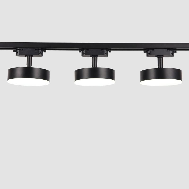 12w LED-skinnelys med justerbar strålevinkel, spotlys på skinnebakgrunn, LED-skinnelampe, svart og hvitt hus