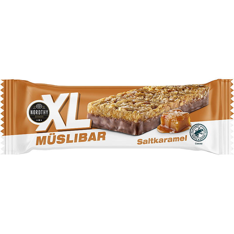 Barrita de muesli de 50 g con caramelo salado