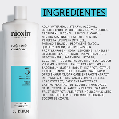 Nioxin Professionals šampūnas galvos odai, 3 spalvos, sausiems ir pažeistiems plaukams, lengvas kondicionierius 1000 ml 1000 ml