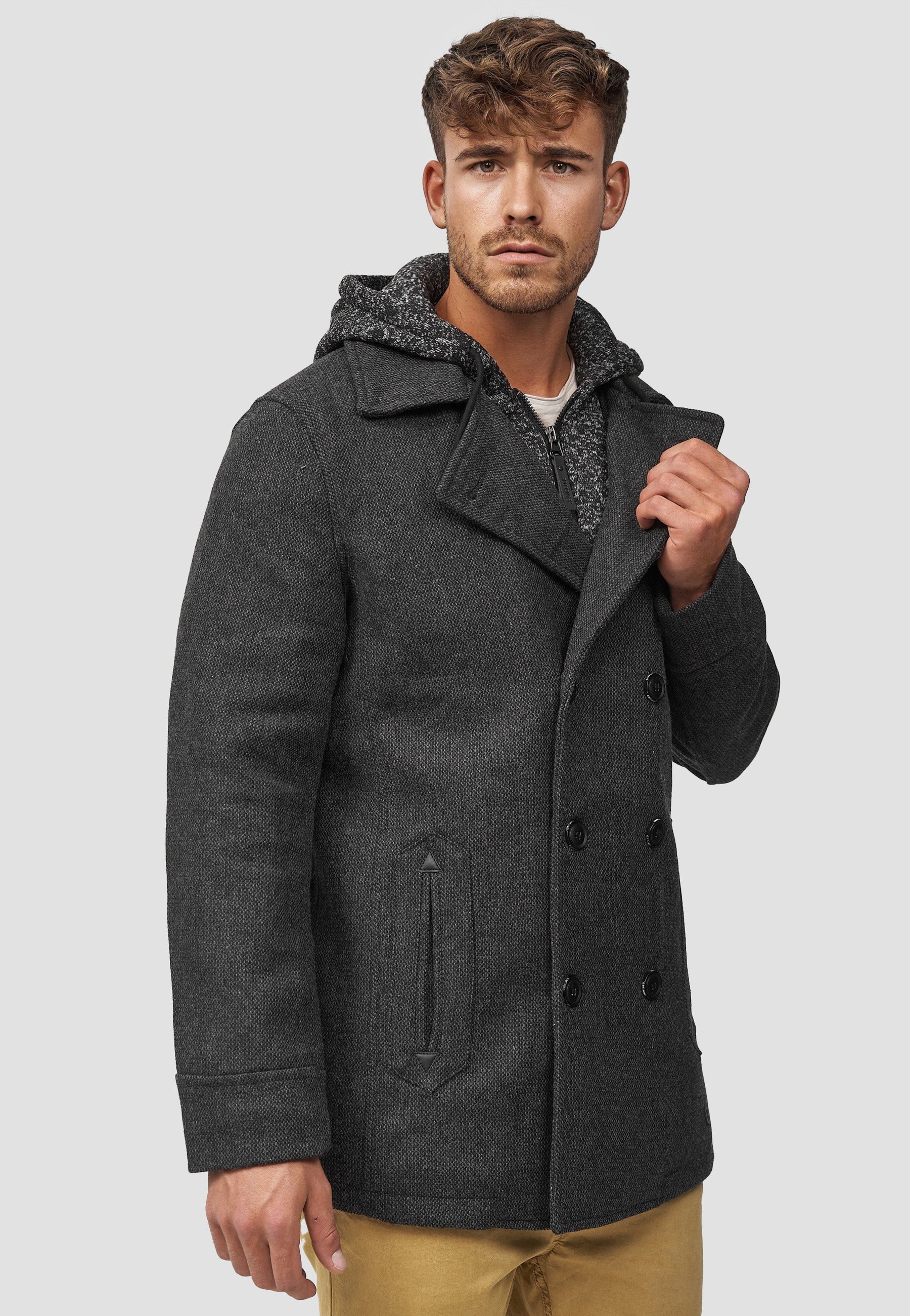 INDICODE JEANS Manteau court - mélange noir