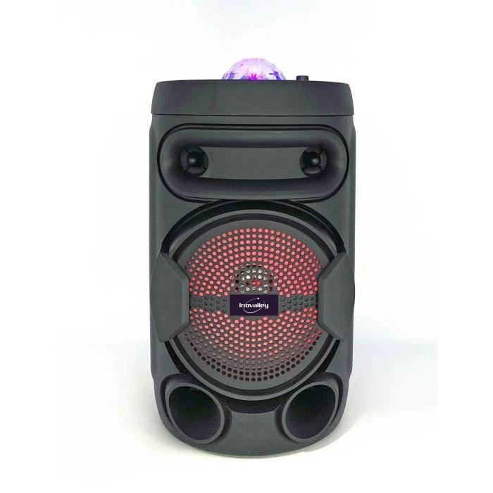INOVALLEY KA02 BOWL - Altoparlante Bluetooth con luci da 400 W - Funzione Karaoke - Sfera caleidoscopica a LED multicolore - Porte USB e Micro-SD