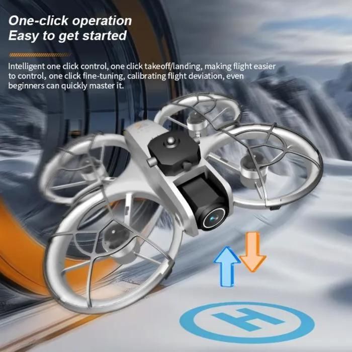 Dron profesional 4K con 3 baterías, sistema de evasión y estabilización de obstáculos, doble cámara, transmisión de imagen, color gris.