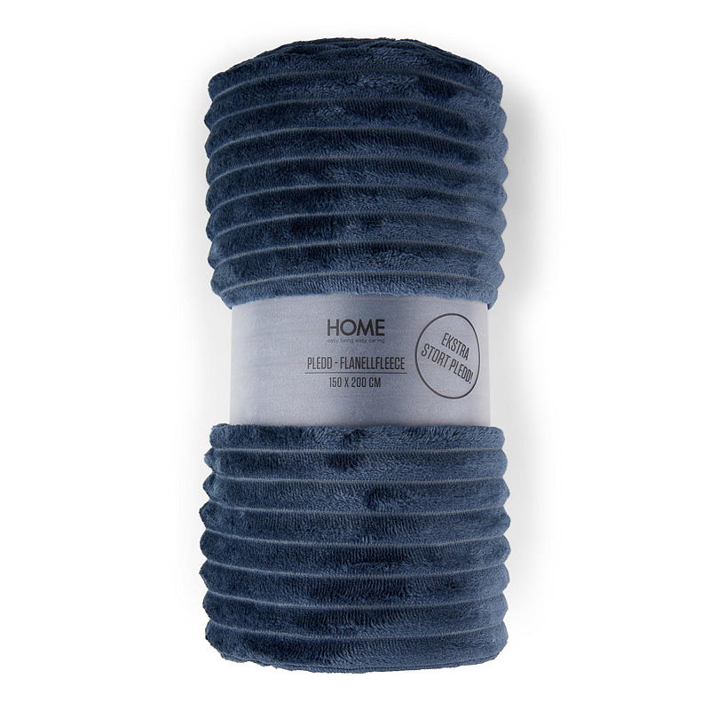 Hjemmeteppe 150 x 200 cm flanellfleece marineblå