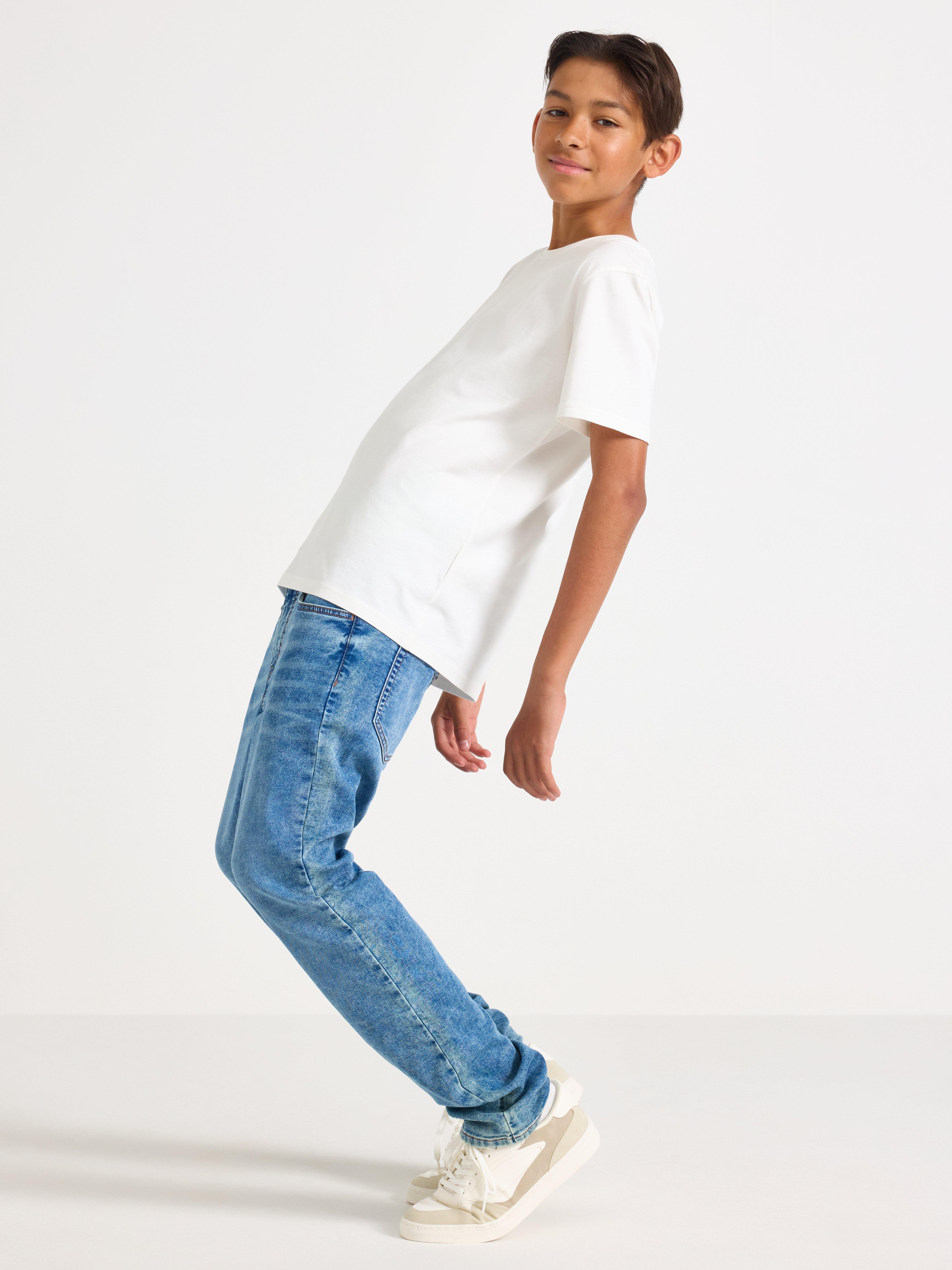 Džíny STAFFAN Regular Right s delšími nohavicemi Denim
