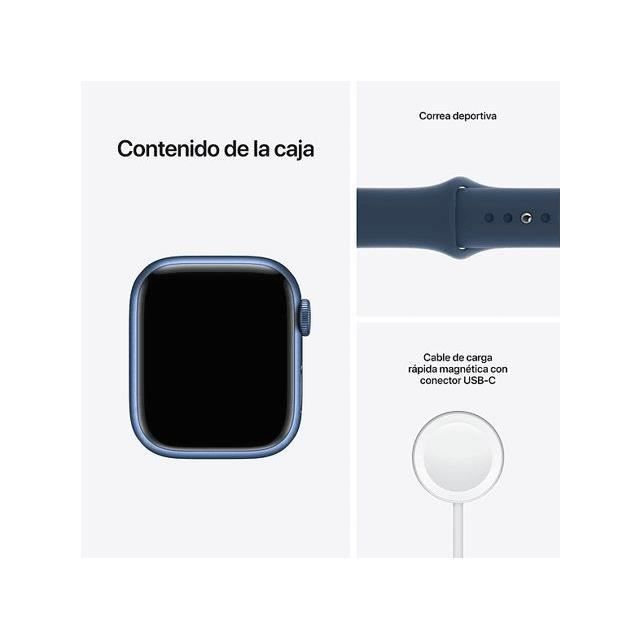 Apple Watch Series 7 GPS 45 - Aluminum Blue - Sport band Navy Blue - Refurbished - Excellent condition
