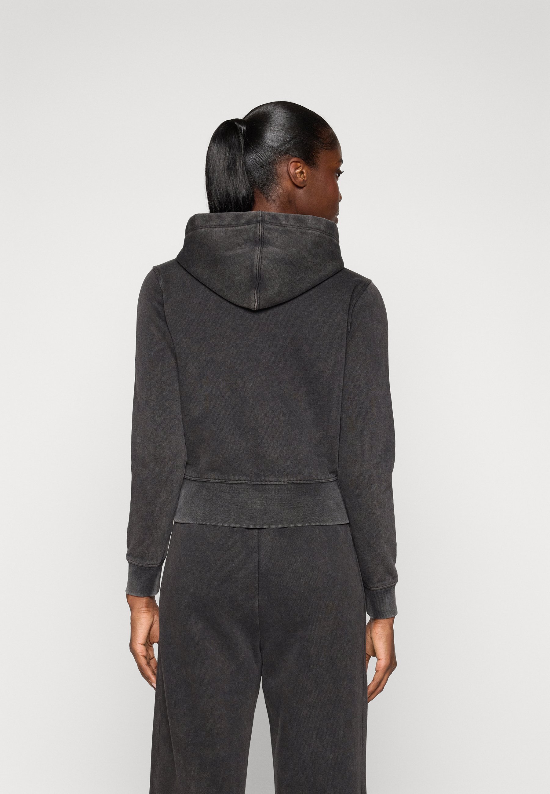 Champion ICONS WASH Kapuzenpullover mit durchgehendem Reißverschluss – Schwarz