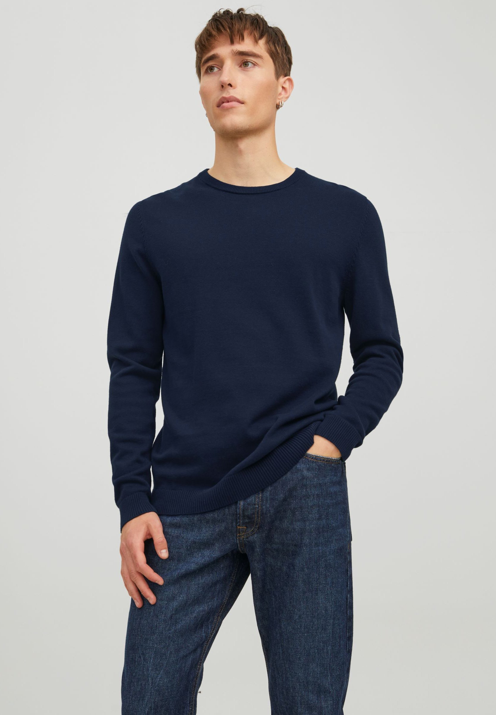 Jack & Jones JJEBASIC CREW NECK NOOS - Pullover - marineblauer Blazer
