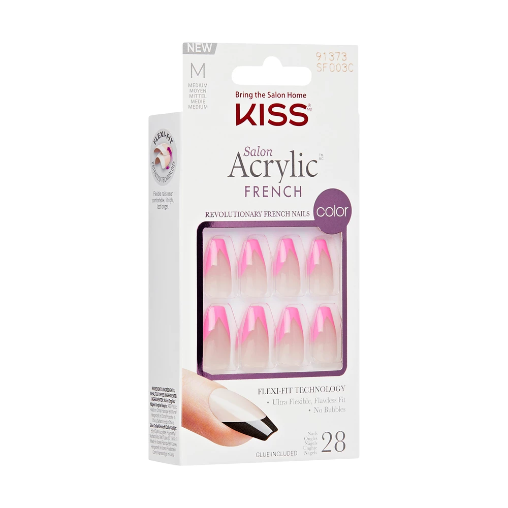 Culoare acrilică franceză - Pătrată 28 buc - Kiss