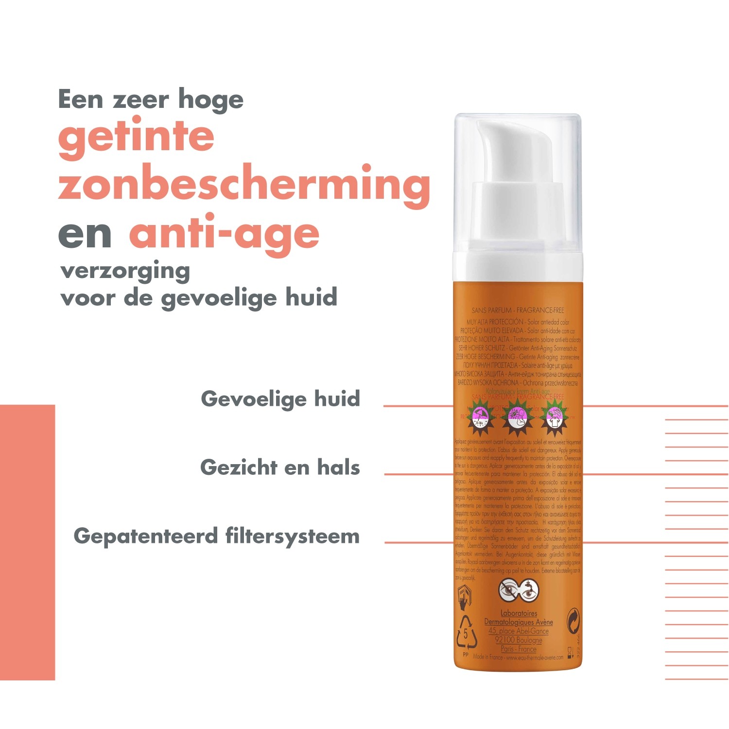 Avène Solaire tonēts pretnovecošanās saules aizsargkrēms SPF 50+ - 50 ml