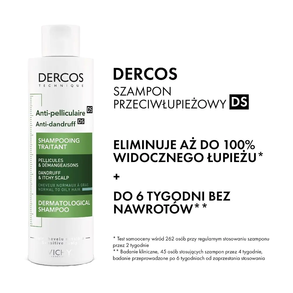 Vichy Dercos Anti-Dandruff Przeciwłupieżowy szampon do włosów normalnych i przetłuszczających się, 200 ml