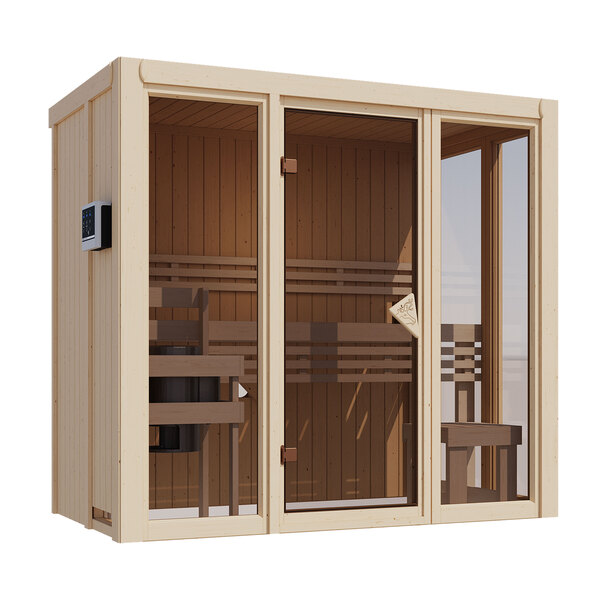 Sauna Ida 2 med varmeovn, 3,6 kW, naturlig tre