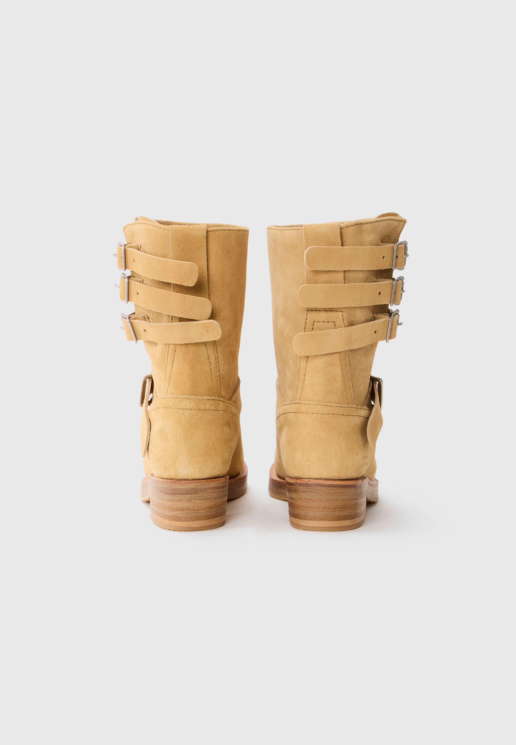 Kavbojski/motoristični gležnjarji Polo Ralph Lauren - karamelne barve