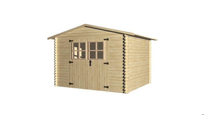Onafgewerkte houten tuinschuur, 19 mm dik, 7,62 m² bruikbare oppervlakte, INT019