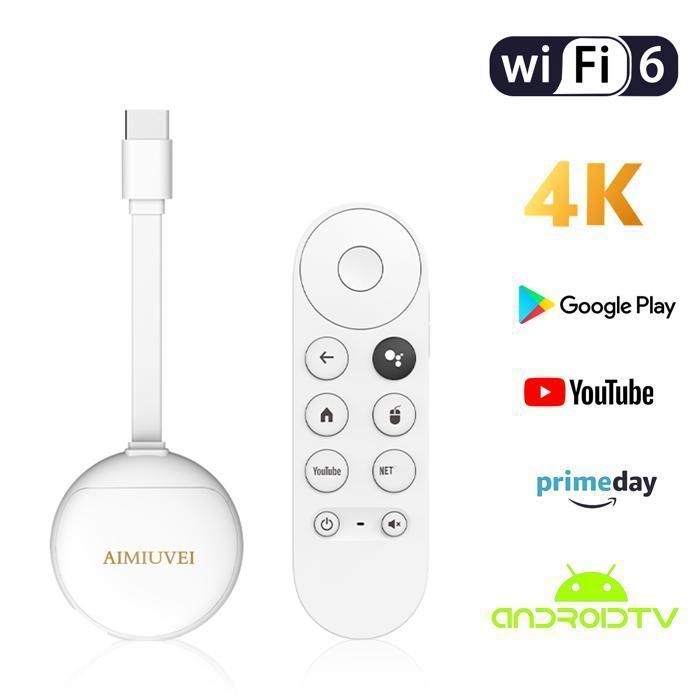 CAJA MULTIMEDIA - AIMIUVEI - Android TV Box - 4K UHD - Wi-Fi 6 - Asistente de Google integrado