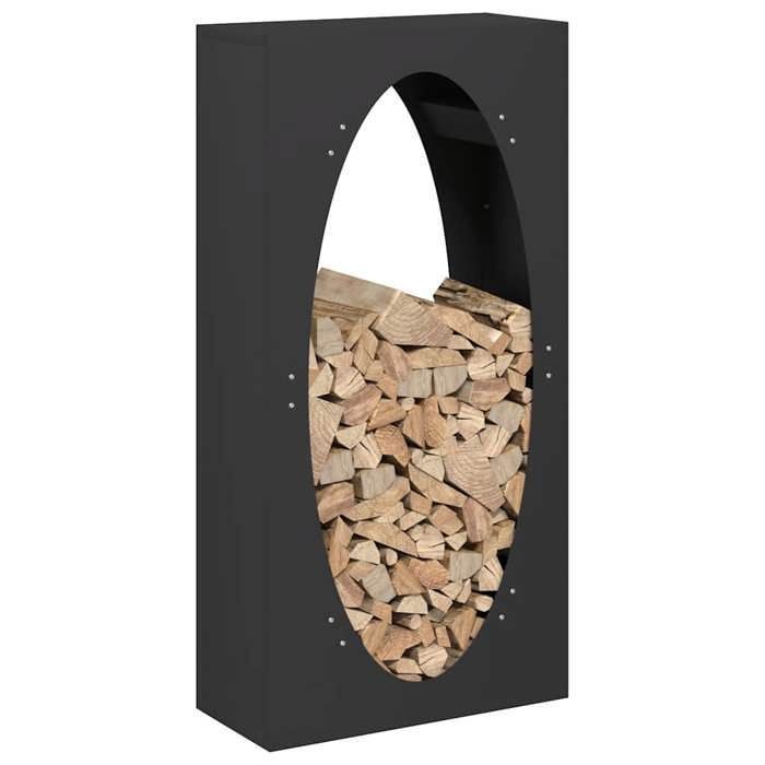 vidaXL Portant de bois chauffage noir 50x23x100 cm, support à bûches de cheminée, support à bûches, support à bûches, 864181