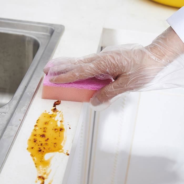 Paquete de 500 guantes desechables de plástico PE para limpieza doméstica, industrial y de cocina.