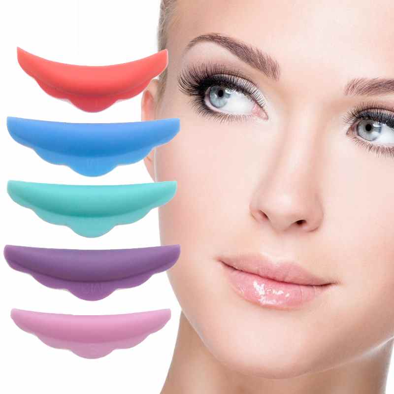 5 paia di cuscinetti in silicone per permanente ciglia, bacchette per ciglia riciclabili colorate, protezione per sollevamento ciglia 3D, piegaciglia, accessori e strumenti applicatori