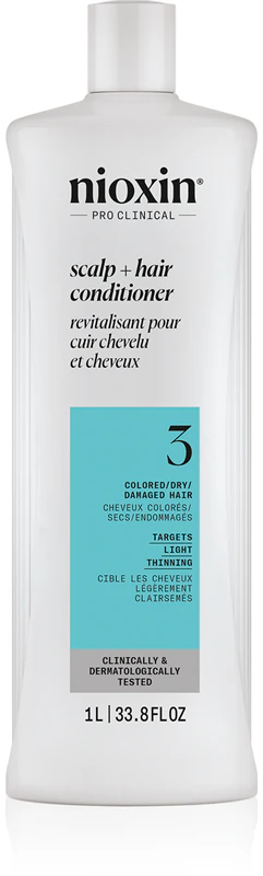 Nioxin System 3 Condicionador para Couro Cabeludo e Cabelo para cabelos com coloração e ralos
