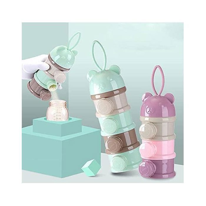 Bote de dosage de lait en poudre pour bb Bote de dosage de distributeur de lait en poudre 4 compartiments Po BOITES DE CONSERVATION