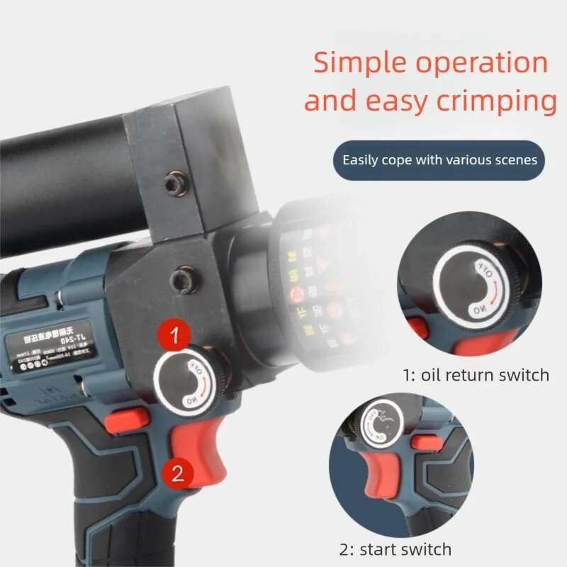 SL240 10-240mm Electric Hydraulic Wire Clamp Copper Nose Brushless Motor Rechargeable Terminal Crimping Tool for Electricians