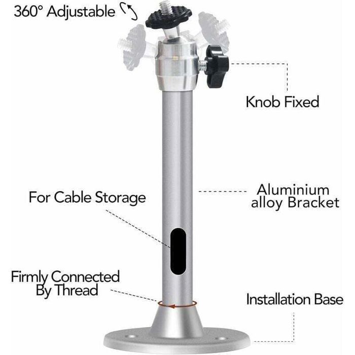 Suporte de teto para projetor, capacidade de carga de 3 kg, rotação de 360°, inclinação de 90°, suporte para projetor.
