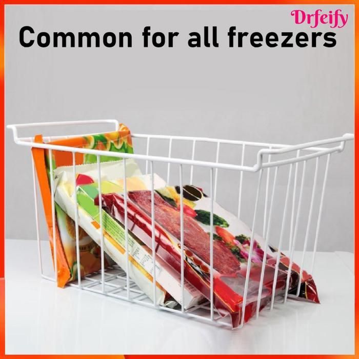 Wire freezer basket - AKOZON - 2 pcs - 47.5x39x20 cm - Rust-resistant PE coating - Integrated handles