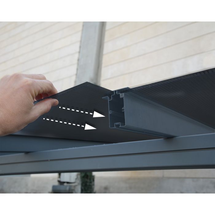 Verona 5000 Aluminium-Carport – Chalet & Garten – Grau – Doppelwandiges Polycarbonat – Langlebig