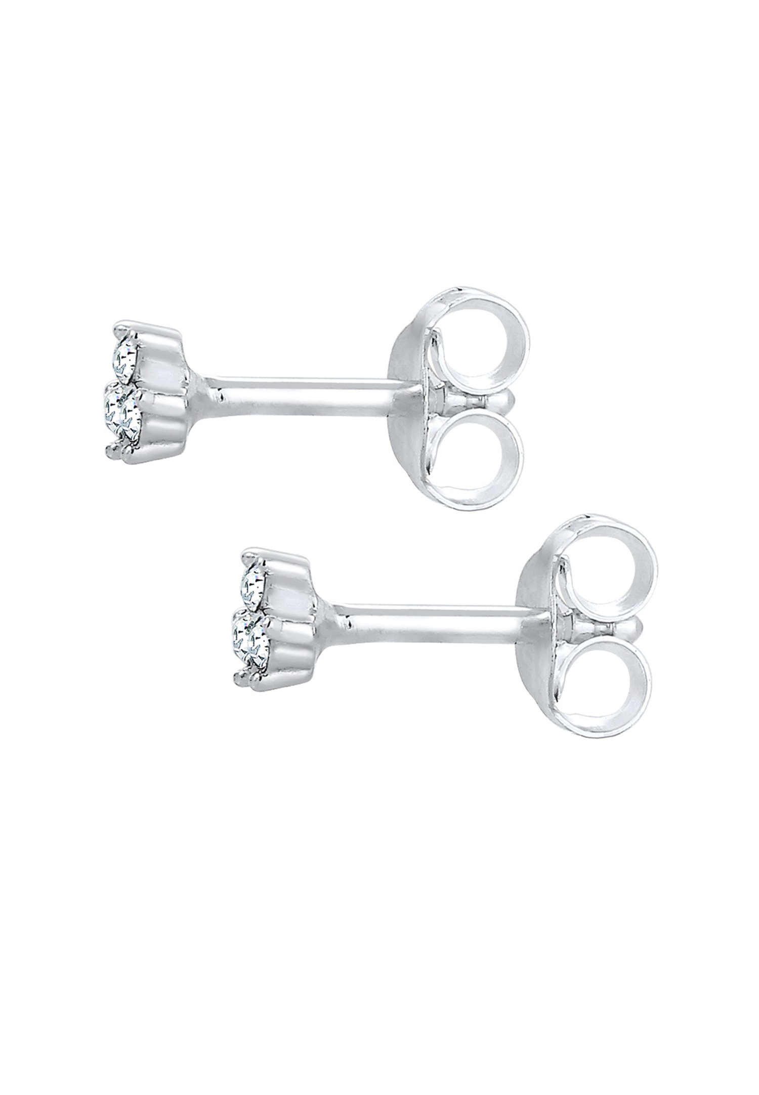 Elli Femmes clous d'oreilles Geo Trio Fin avec cristal en argent sterling 925