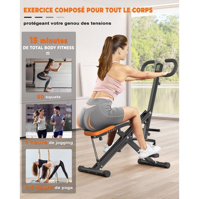 Appareil Abdominal - DSKEUZEEW - AB Booster Plus Total Crunch - Charge max 120 kg - Noir et Orange - Fitness