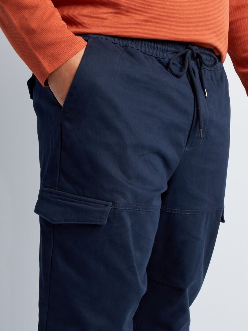 Calça chino com bolsos laterais - AZUL