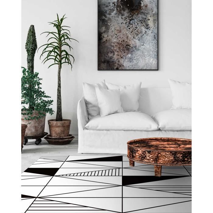 Tapis Vinyle Panorama Losanges 140x200 cm - Tapis pour Cuisine, Bureau et Salon en PVC