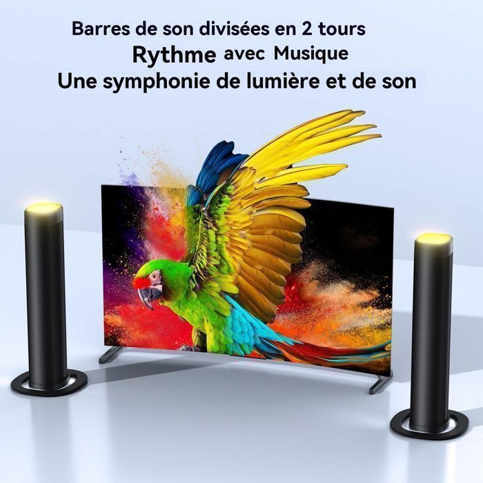 Barra de sonido para TV - Refuerzo de graves - Barra de sonido con subwoofer para cine en casa - HDMI ARC