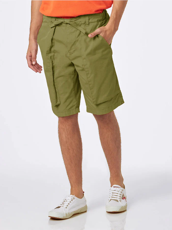 Bermudashorts voor heren in legergroen met zijzakken