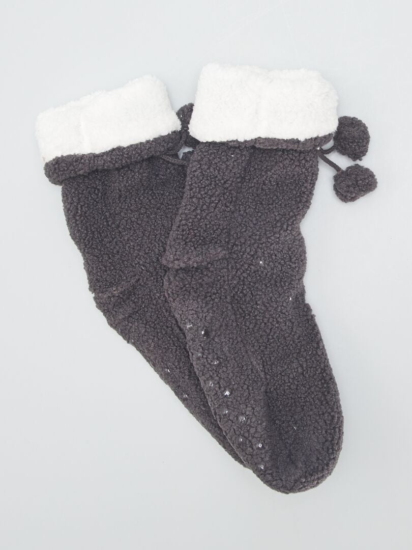 Calcetines largos forrados de sherpa - GRIS